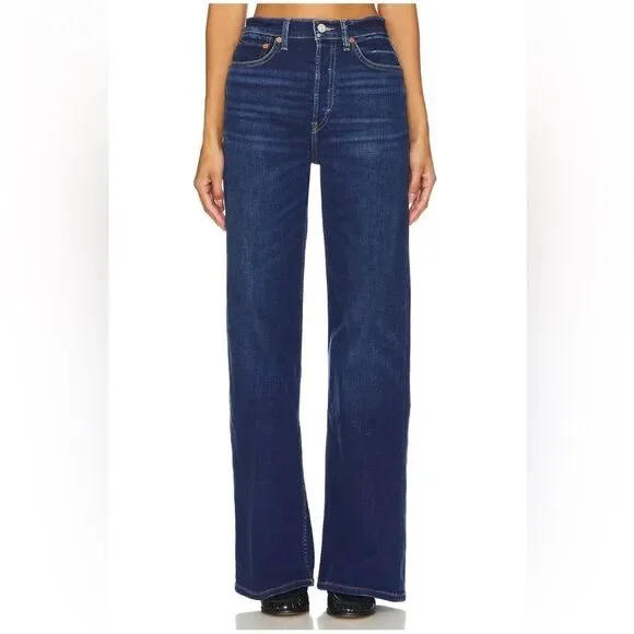NWT RE/DONE 70s Ultra High Rise Wide Leg Jeans inMonterey Fade dark wash